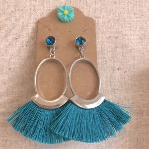 Turquoise fringe earrings